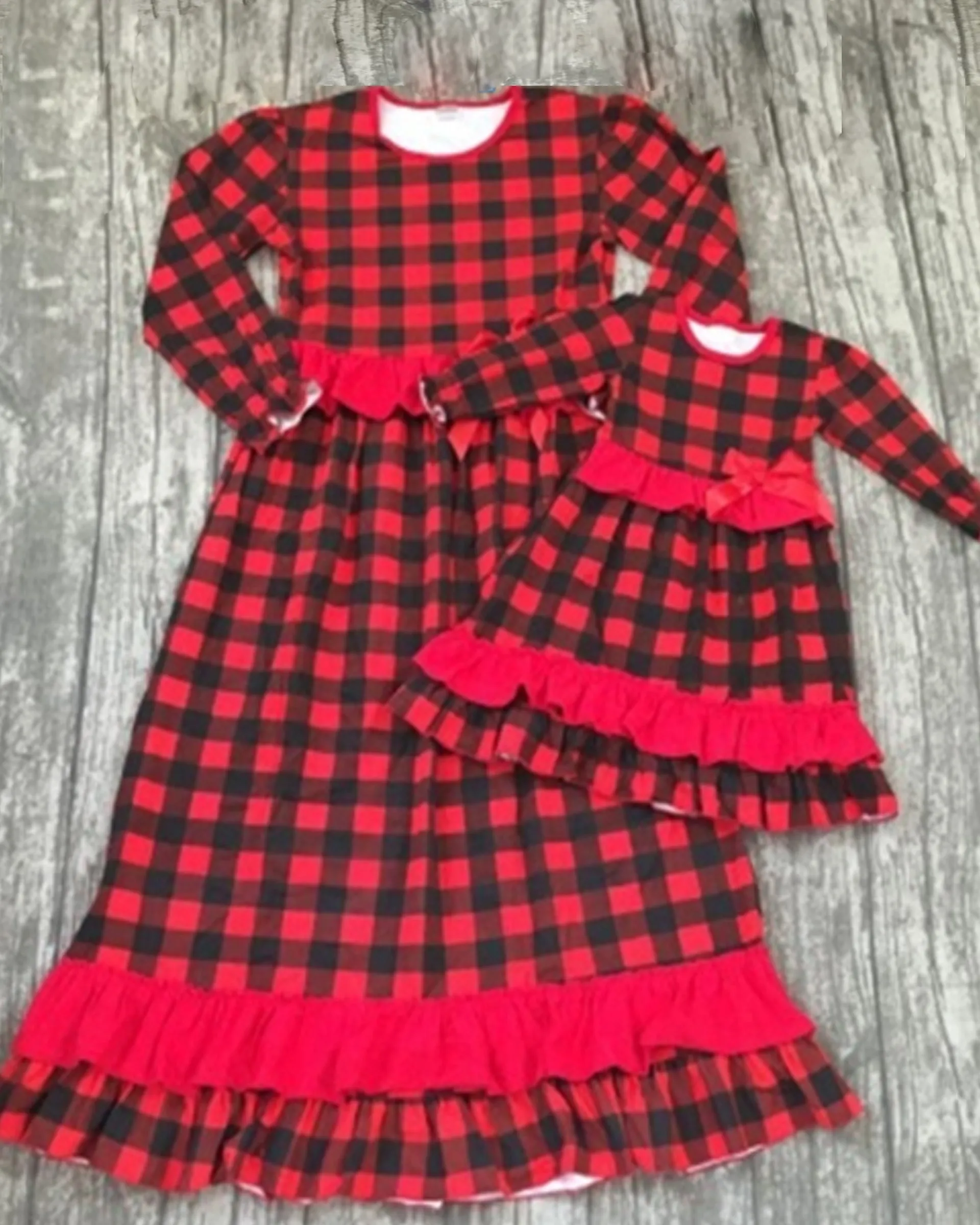 Buffalo Plaid Mommy and Me Maxi Dress