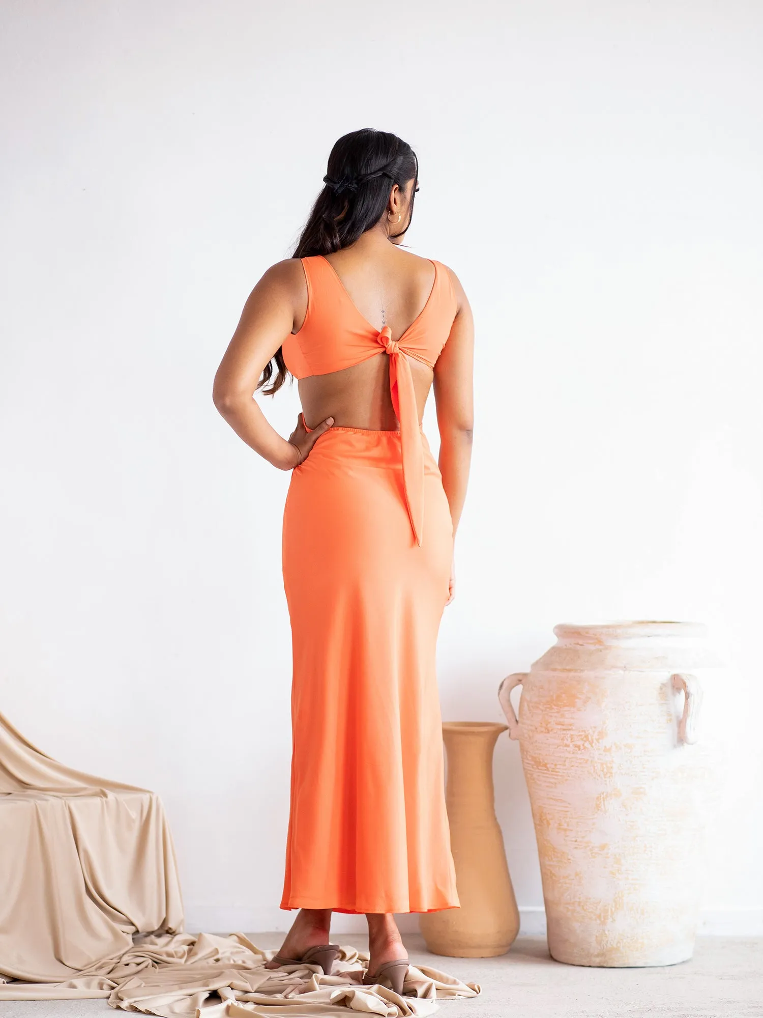 Bustier Detailed Cut Out Maxi Dress