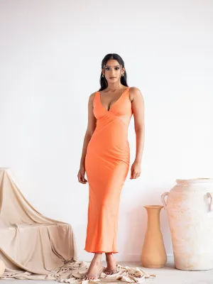 Bustier Detailed Cut Out Maxi Dress
