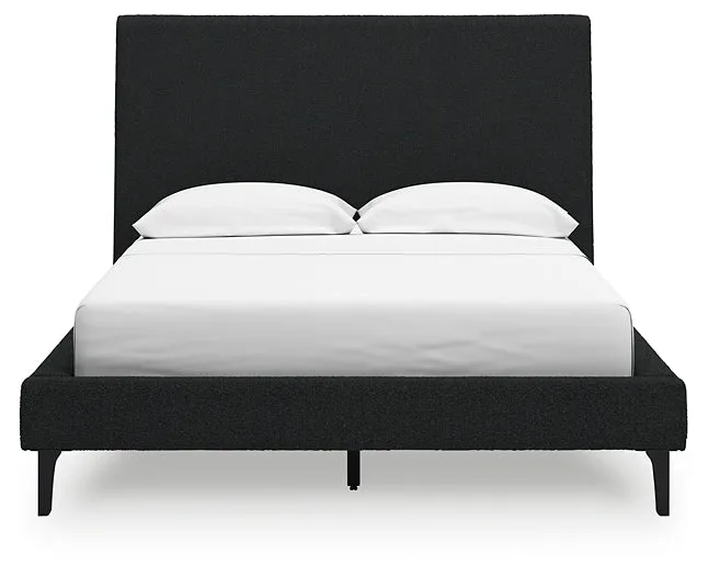 Cadmori Full Upholstered Bed with Mirrored Dresser, Chest and 2 Nightstands