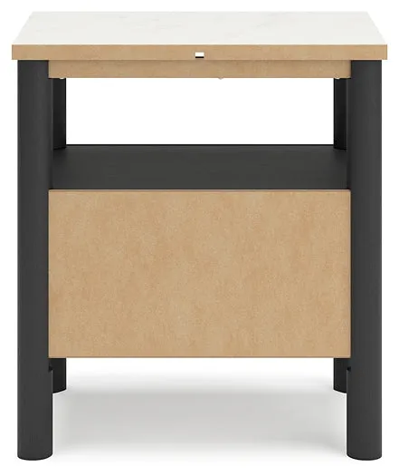 Cadmori Queen Upholstered Panel Bed with Mirrored Dresser, Chest and Nightstand