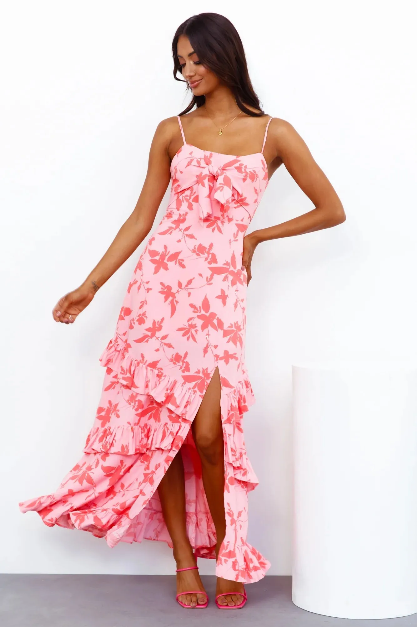 Carefree Times Maxi Dress Pink