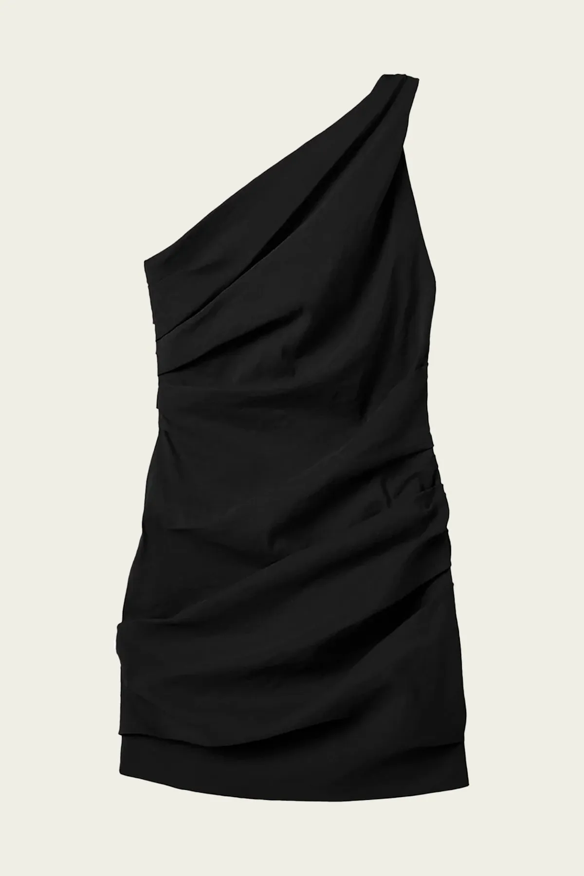 Carina Stretch Linen Mini Dress in Black