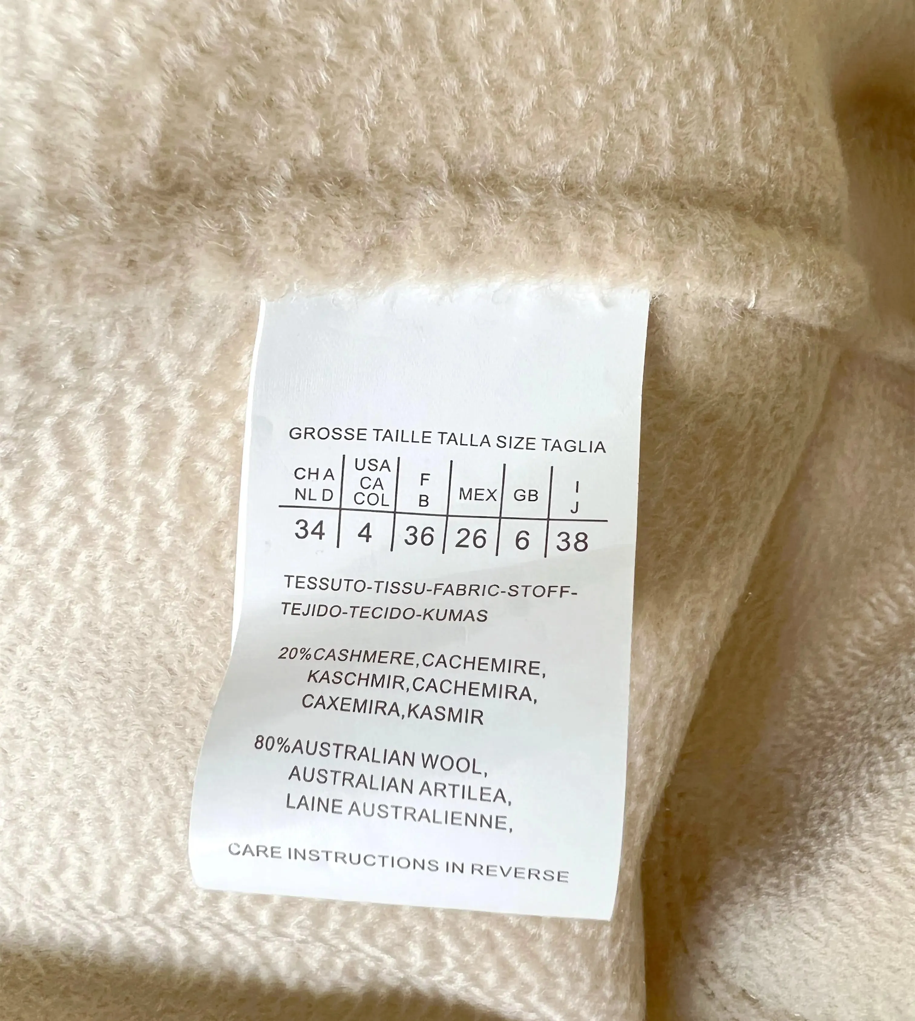 Cashmere Coat for Women – Winter Mid-Length Corrugated Design, Black & Beige