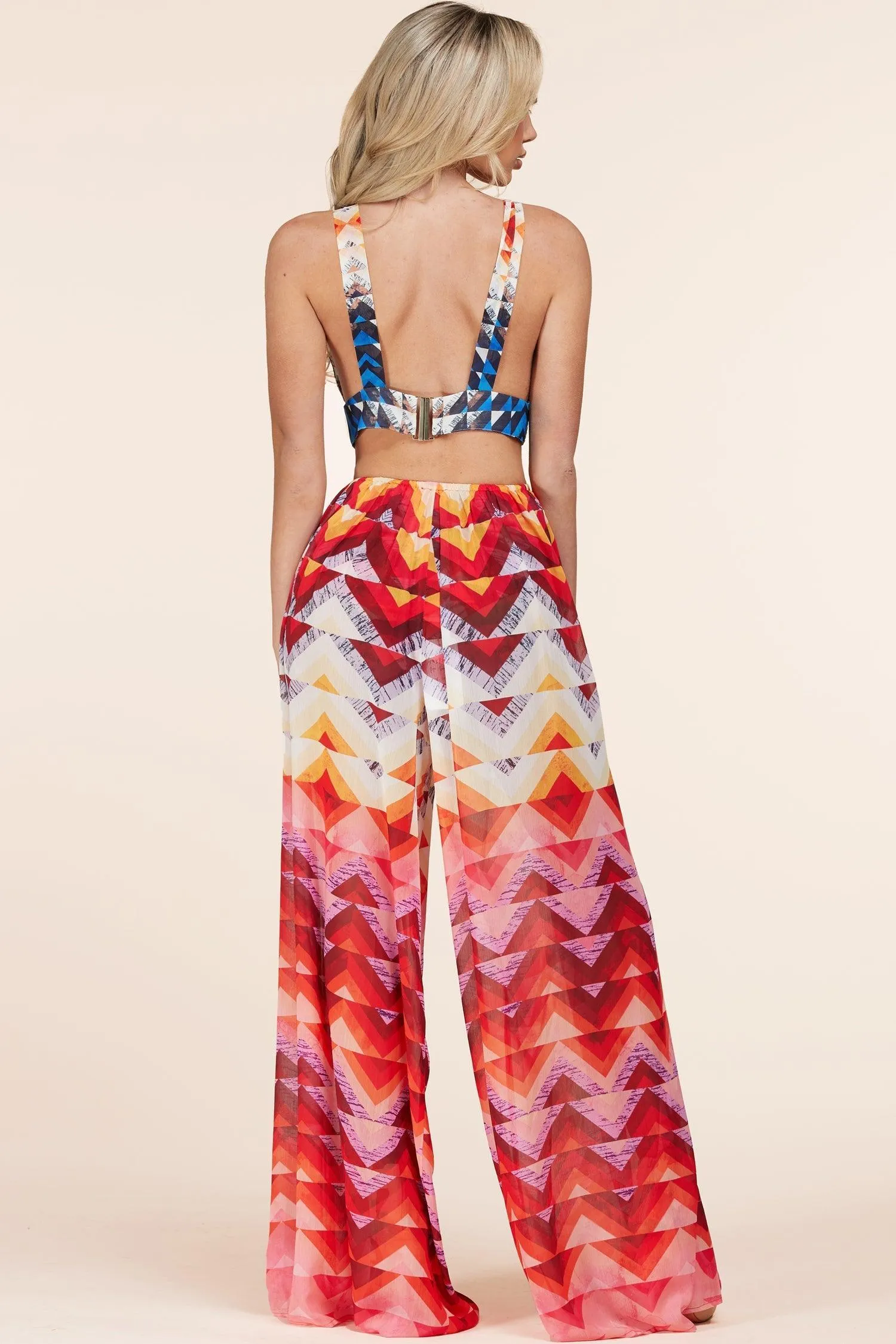 CHEVRON COLOR JUMPSUIT