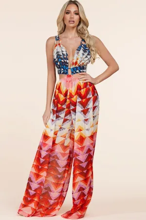 CHEVRON COLOR JUMPSUIT
