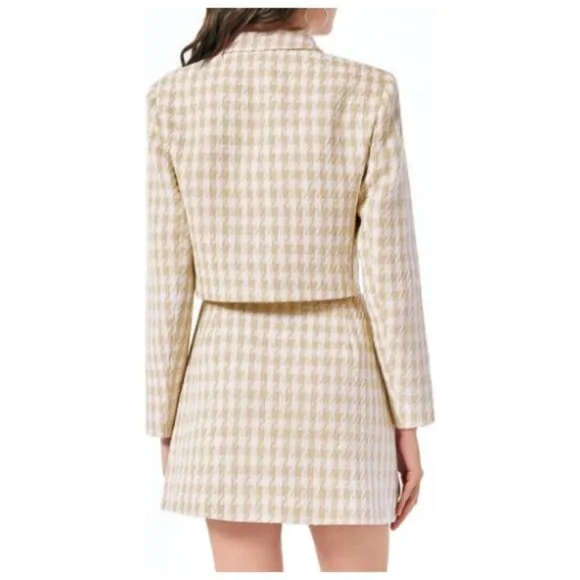 *Cicy Bell* Cropped Tweed Blazer Sets 2 Piece Outfits and Mini Skirt Sets Small
