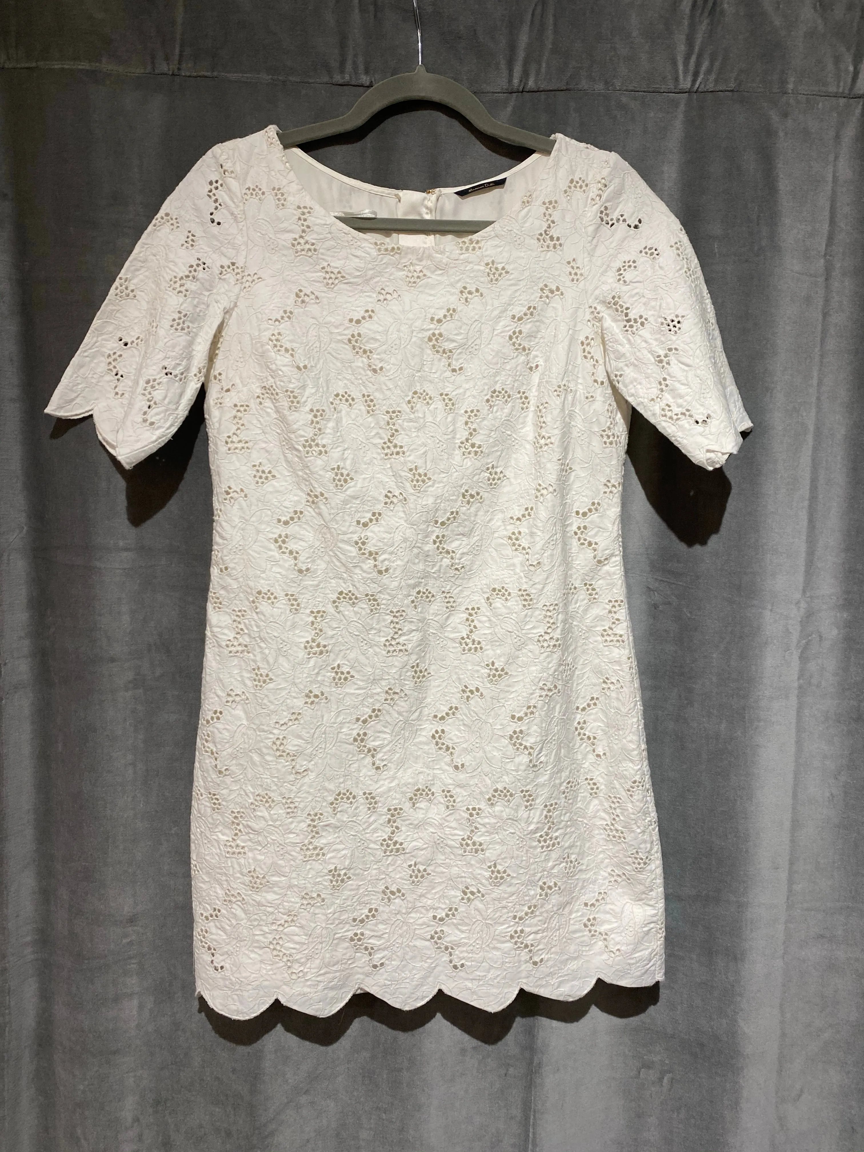 Cream Floral Eyelet Short Sleeve dress