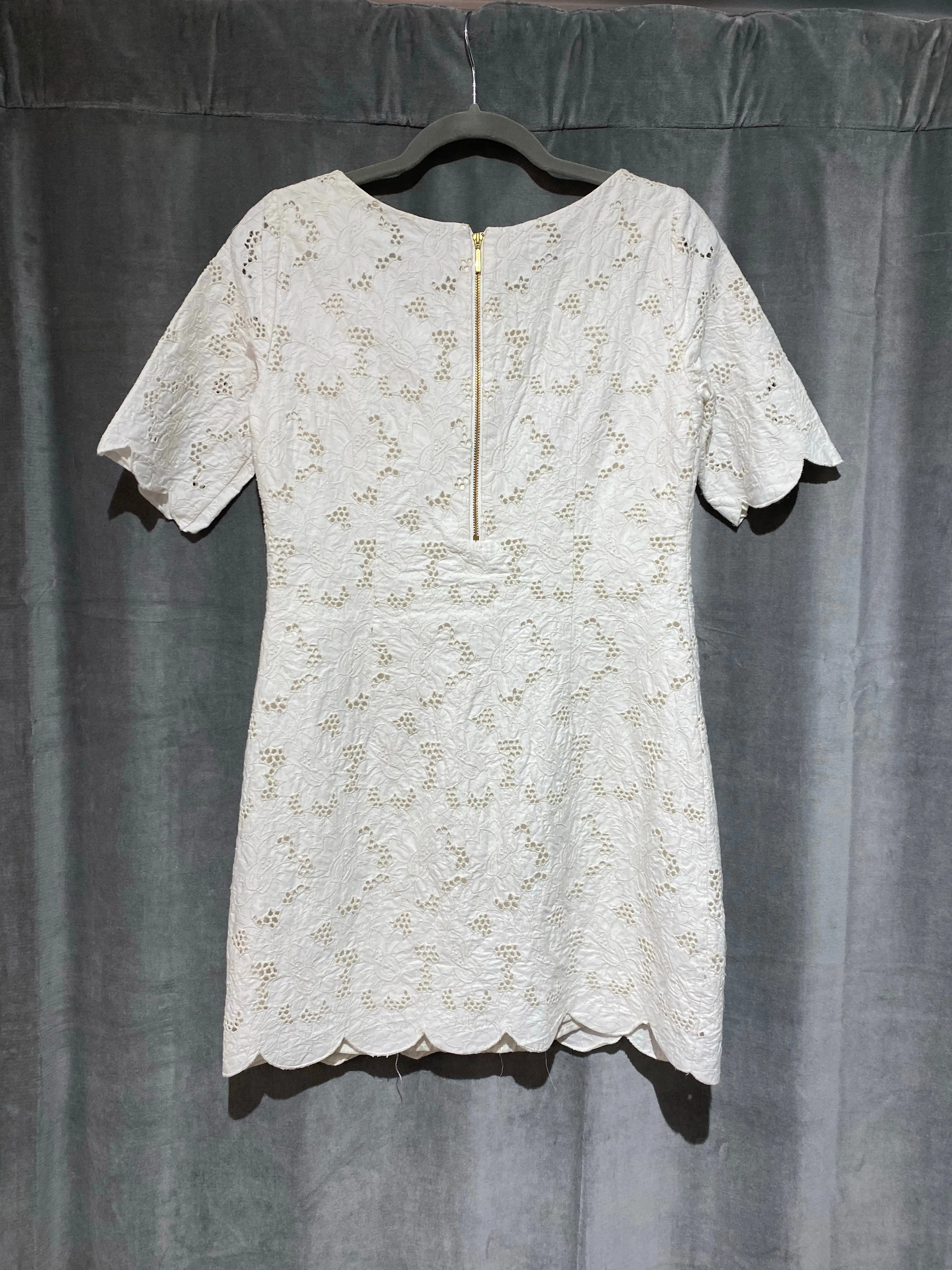 Cream Floral Eyelet Short Sleeve dress