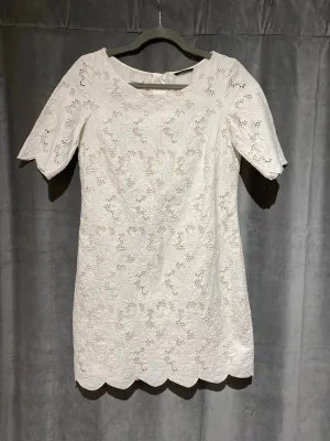 Cream Floral Eyelet Short Sleeve dress