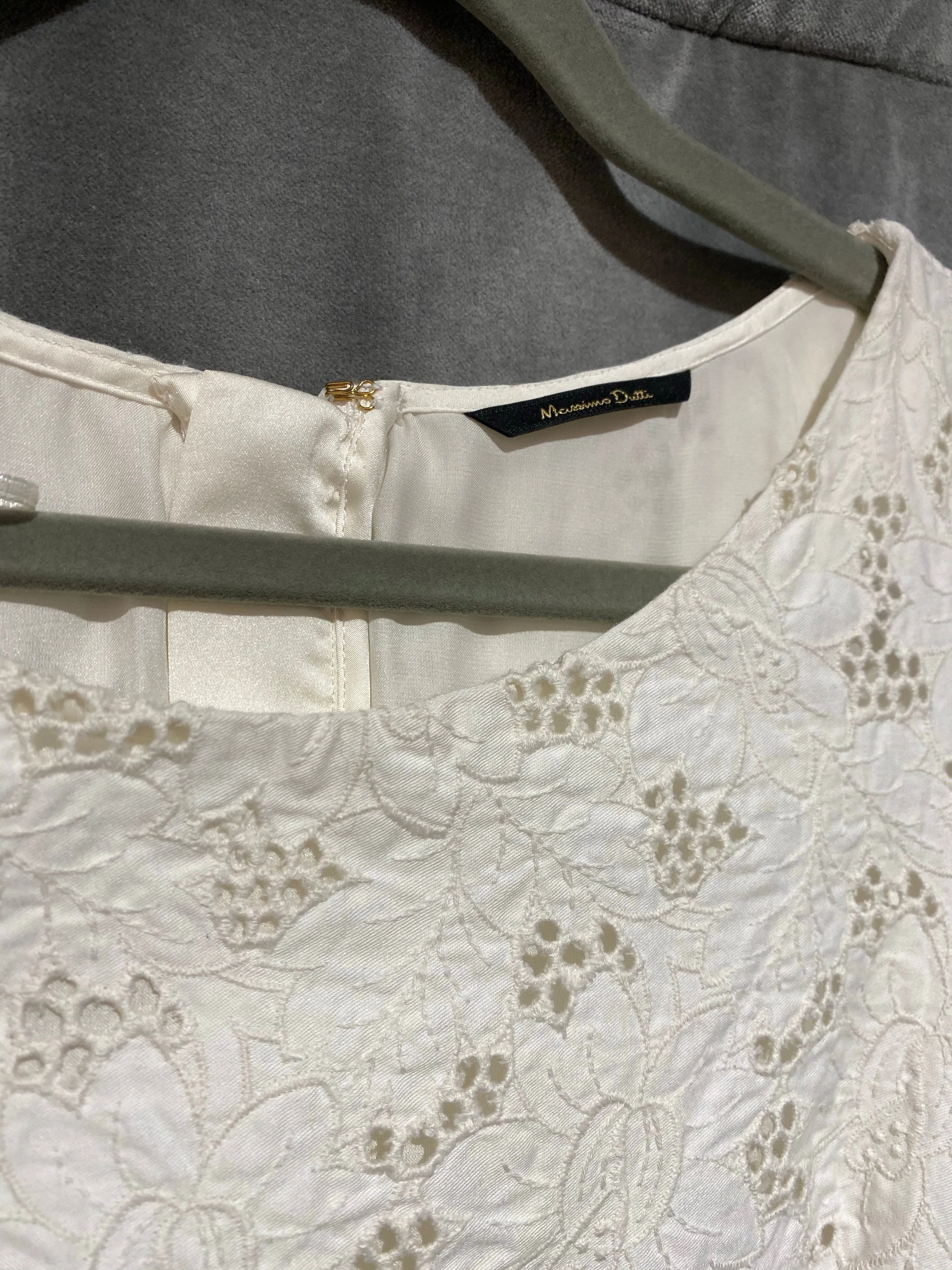 Cream Floral Eyelet Short Sleeve dress