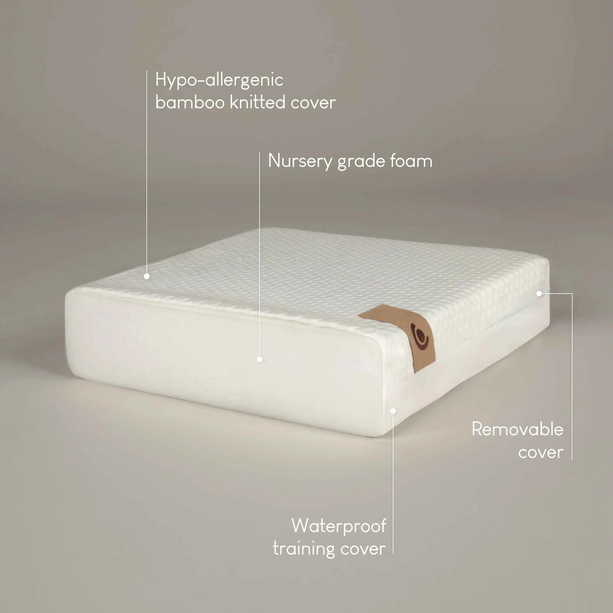 CuddleCo Lana Cot Bed in Ash/White