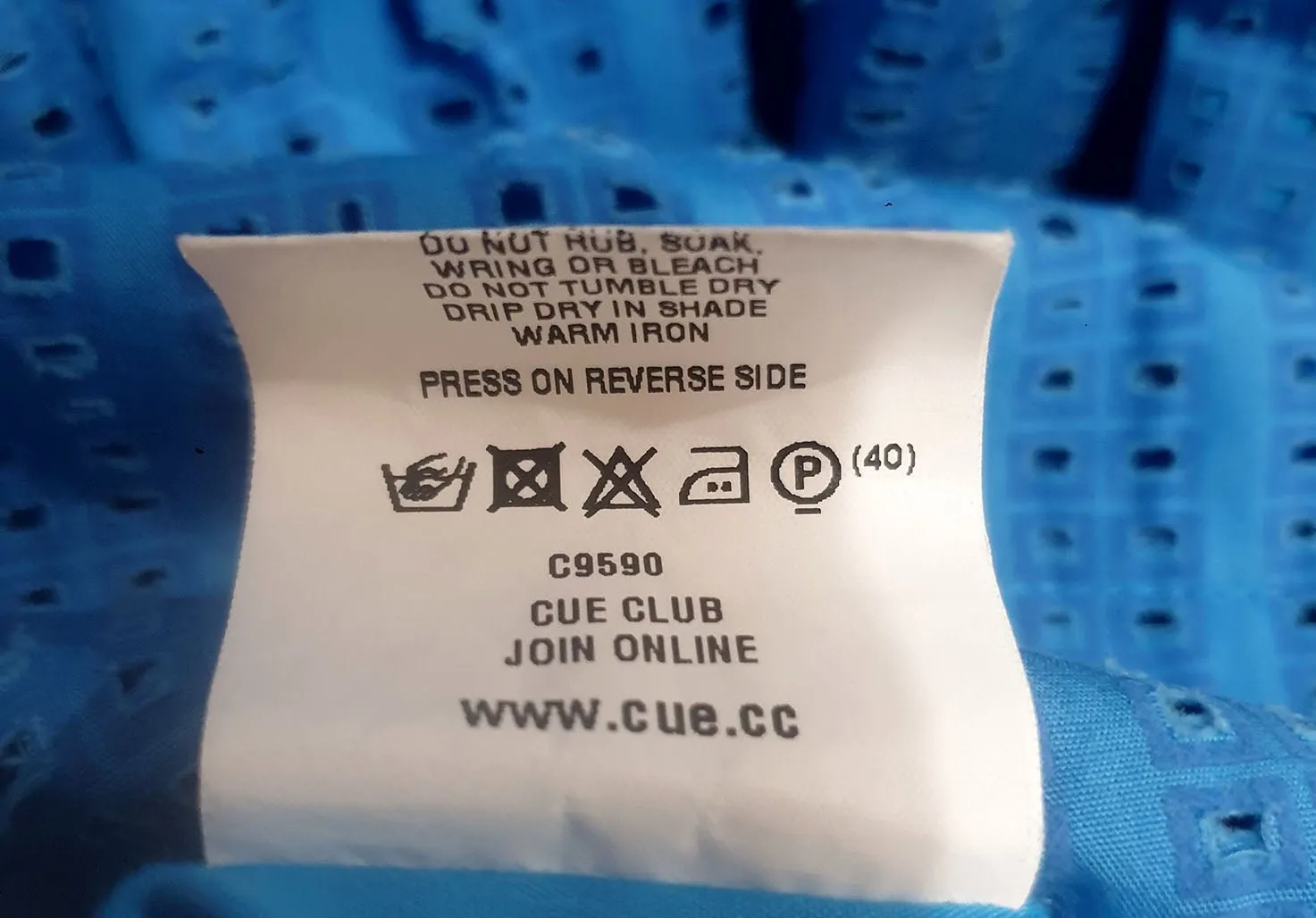 Cue blue sleeveless dress size 10