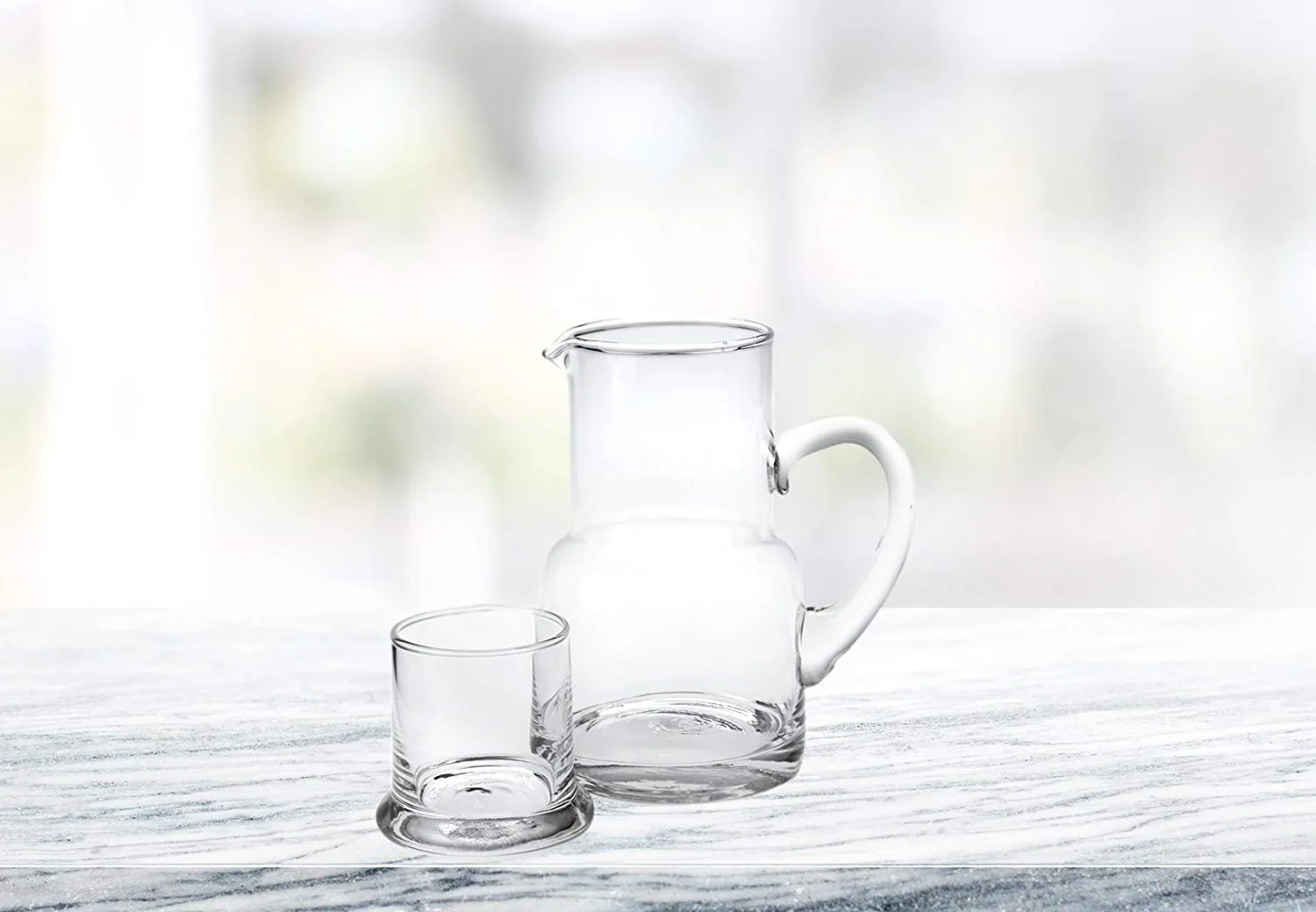 (D) 2 Piece 'Long Island' Set, Premium Quality Lead Free Crystal Pitcher and Matching Glass