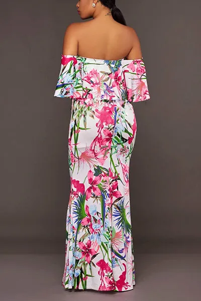 Dana Printed Long Dress Plus