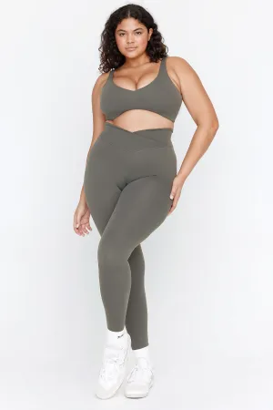 DAYFLEX WRAP HIGH WAISTED LEGGING - DARK OLIVE
