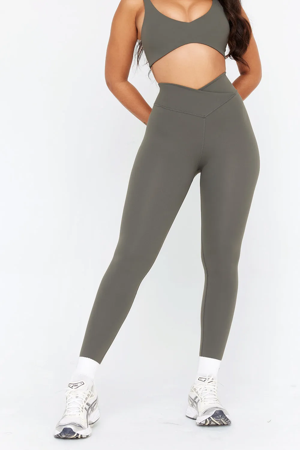 DAYFLEX WRAP HIGH WAISTED LEGGING - DARK OLIVE