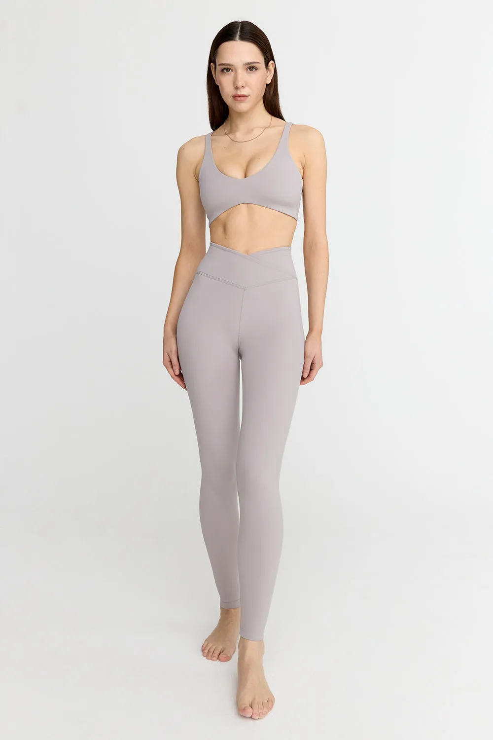 DAYFLEX WRAP HIGH WAISTED LEGGING - TAUPE