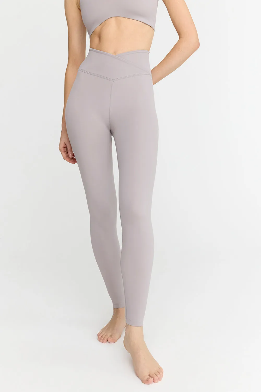 DAYFLEX WRAP HIGH WAISTED LEGGING - TAUPE