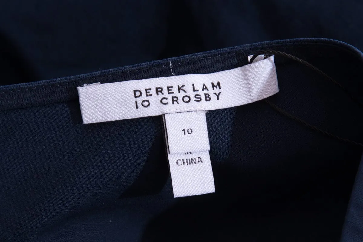 Derek Lam 10 Crosby Navy One Sleeve Mini Dress SZ 10