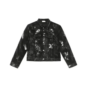 Distressed Deconstructed Denim Jacket Pants Suit