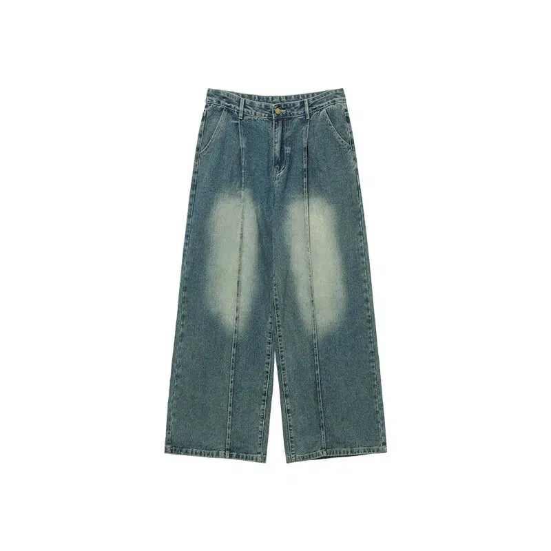 Distressed Stand Collar Denim Jacket Pants Set