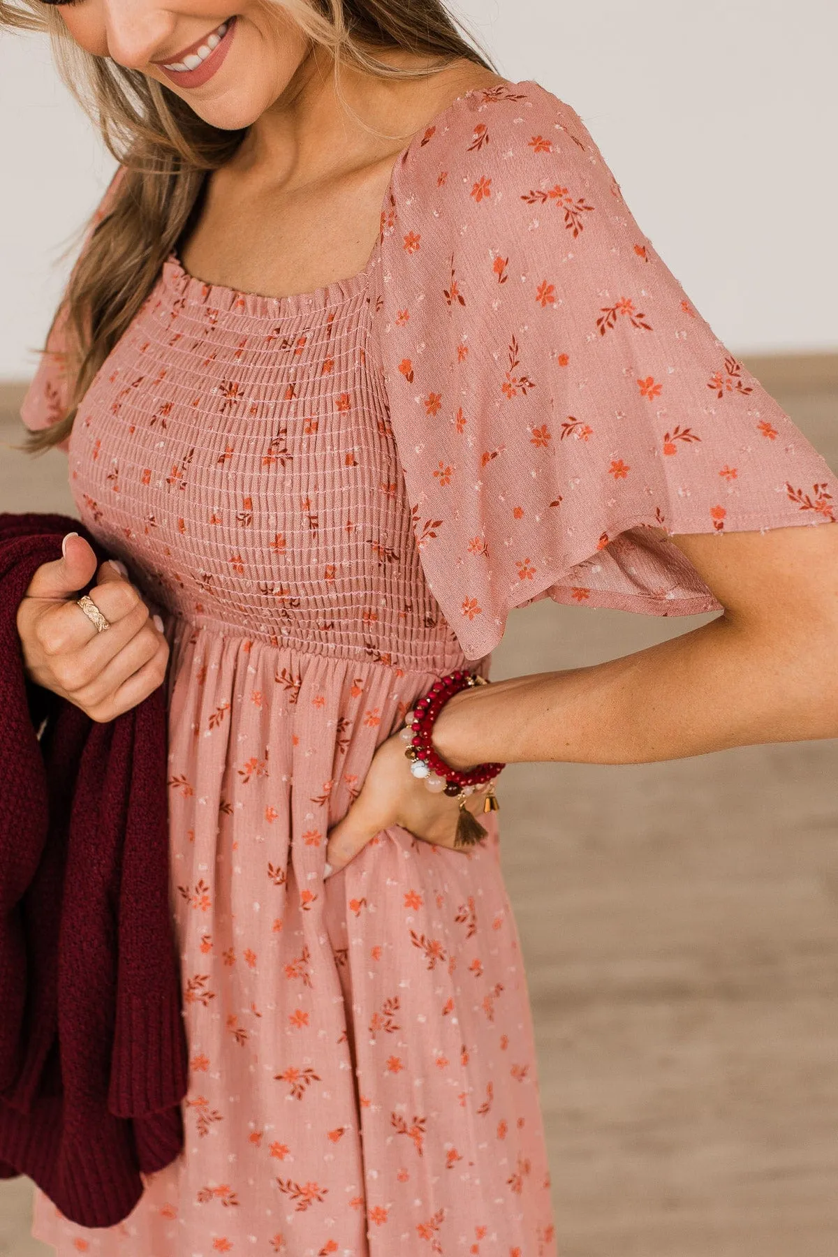 Dream Without Limits Floral Dress- Rose Pink