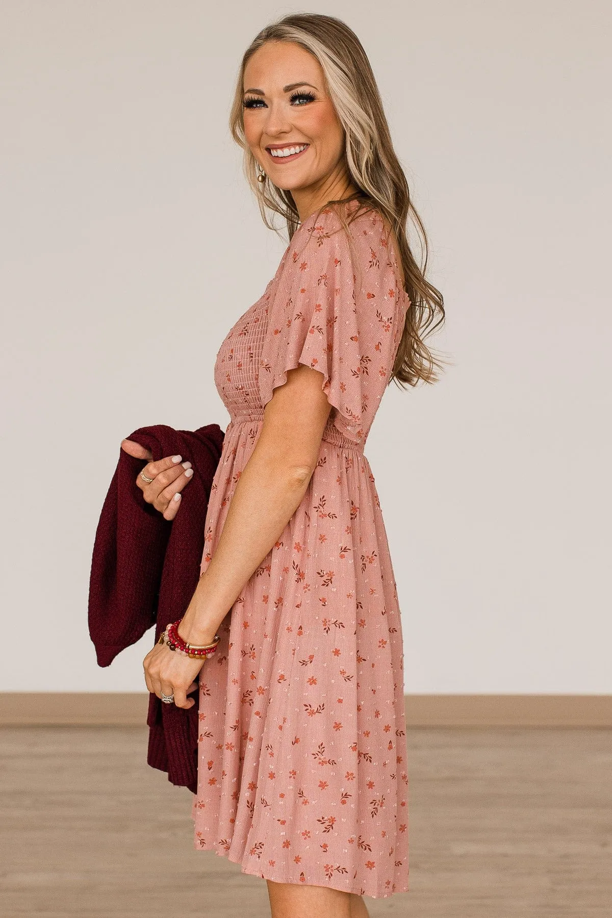 Dream Without Limits Floral Dress- Rose Pink