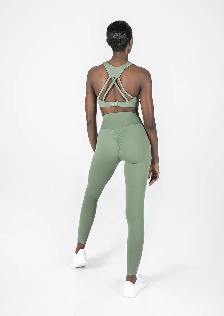Elevate Touch Scrunch Bum Legging Khaki FINAL SALE