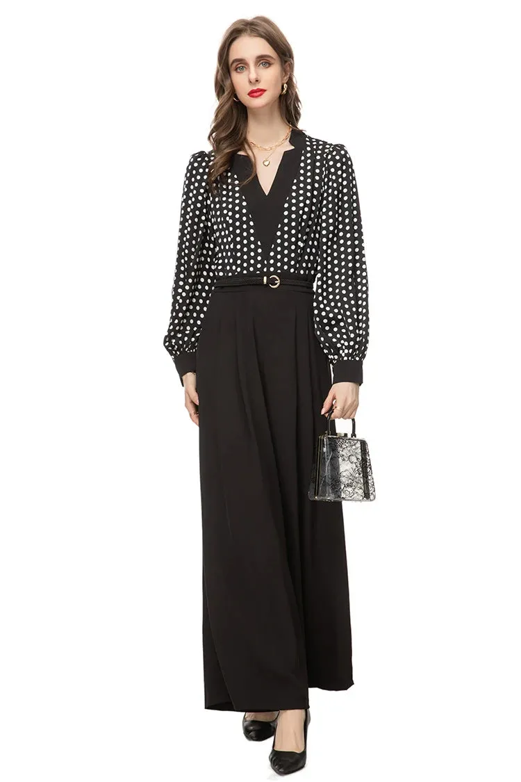 Emmie Vintage Polka Dot Wide-Leg Jumpsuit