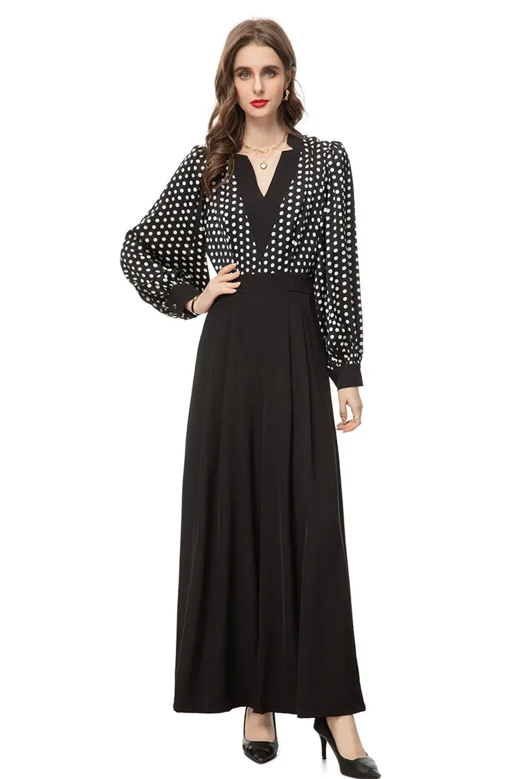Emmie Vintage Polka Dot Wide-Leg Jumpsuit