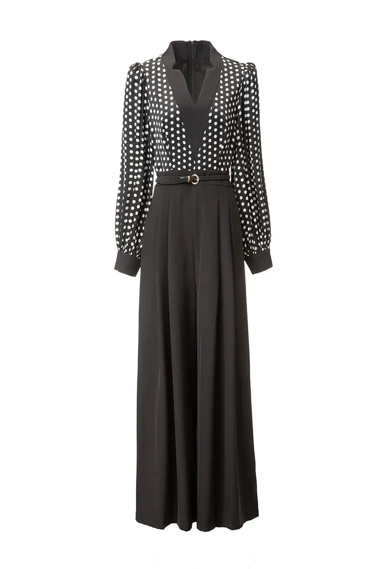 Emmie Vintage Polka Dot Wide-Leg Jumpsuit