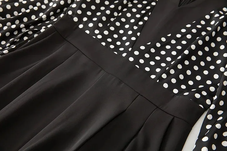 Emmie Vintage Polka Dot Wide-Leg Jumpsuit