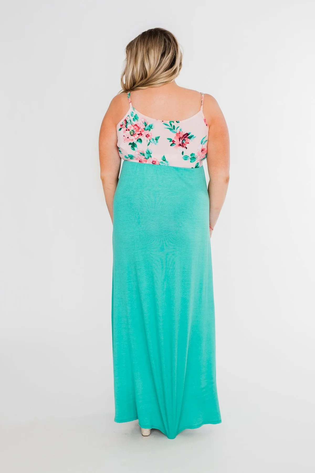 Endless Spring Floral Maxi Dress- Turquoise