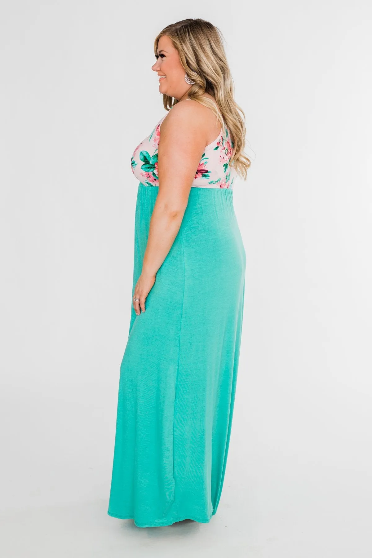 Endless Spring Floral Maxi Dress- Turquoise