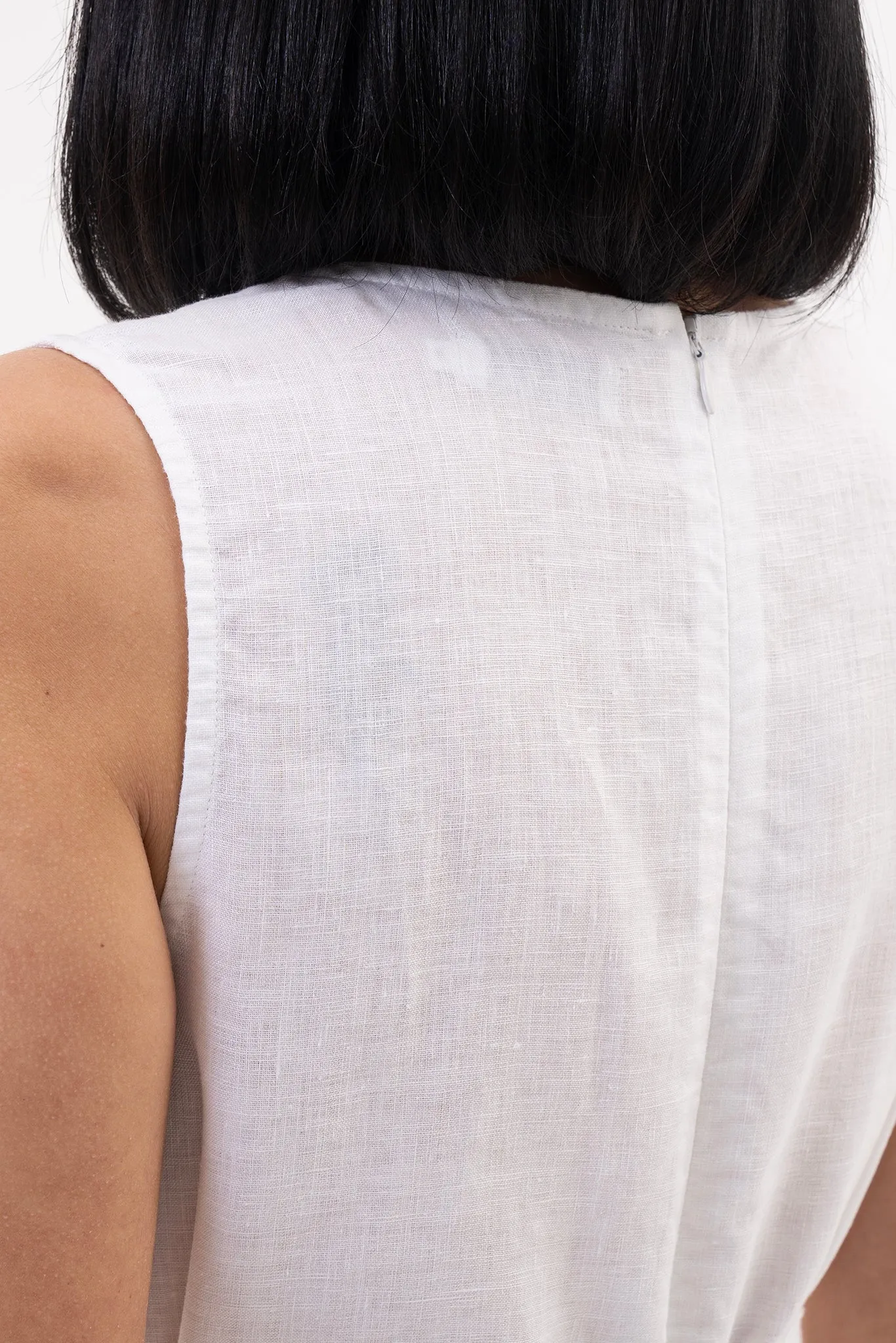 Eva Linen Midi Dress White