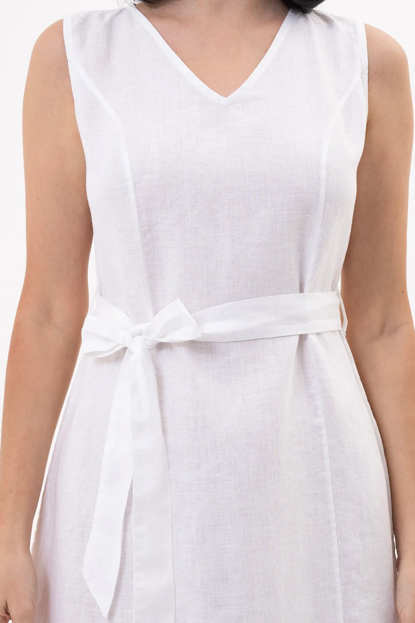 Eva Linen Midi Dress White