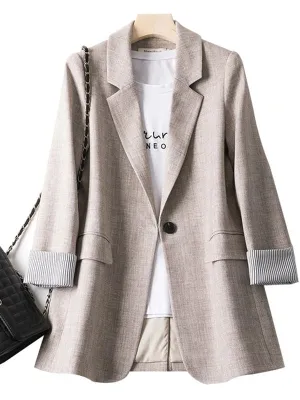 Fashion Business Plaid Suits Ladies Work Office Blazer