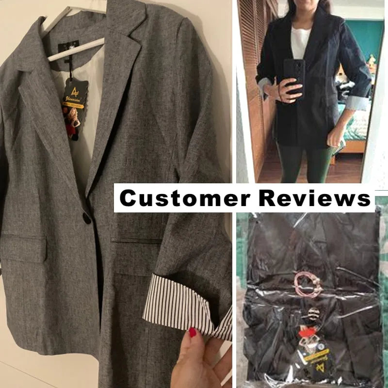 Fashion Business Plaid Suits Ladies Work Office Blazer