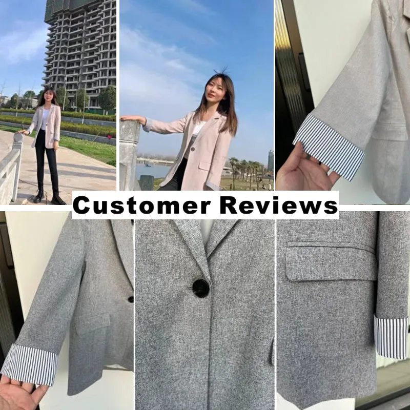 Fashion Business Plaid Suits Ladies Work Office Blazer