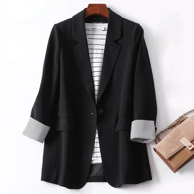 Fashion Business Plaid Suits Ladies Work Office Blazer