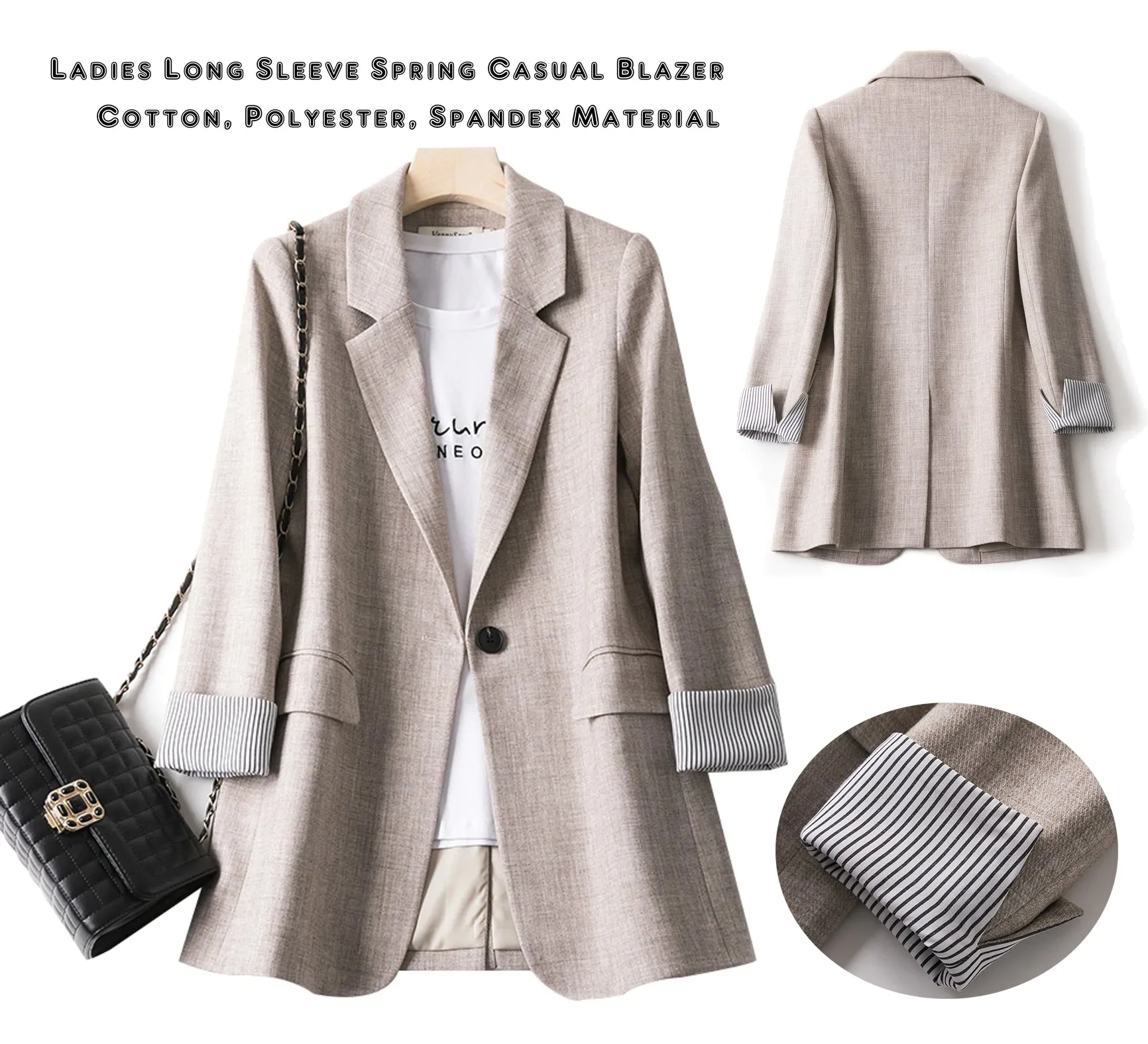Fashion Business Plaid Suits Ladies Work Office Blazer