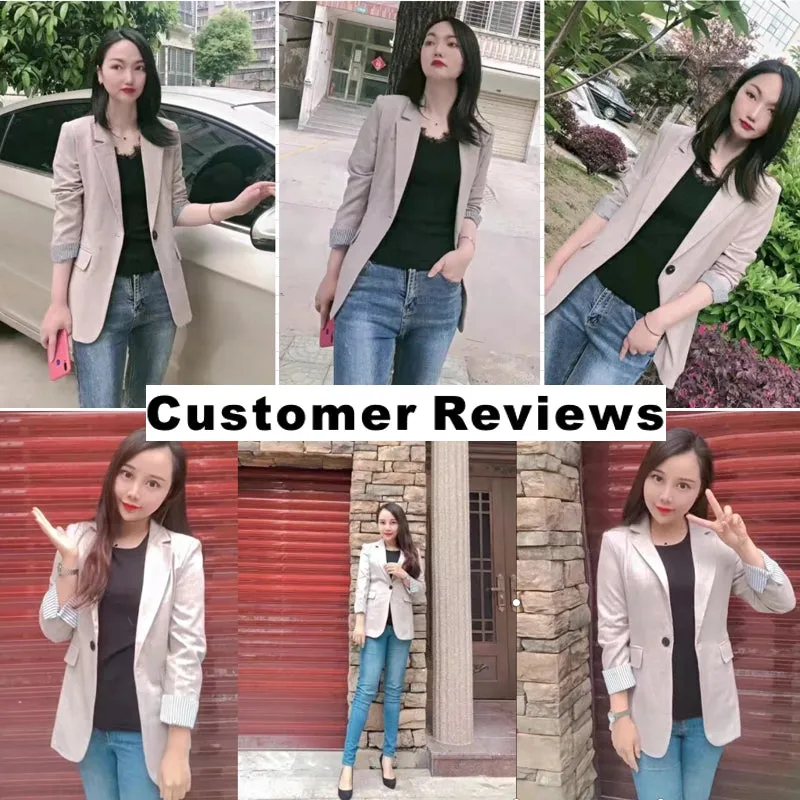 Fashion Business Plaid Suits Ladies Work Office Blazer