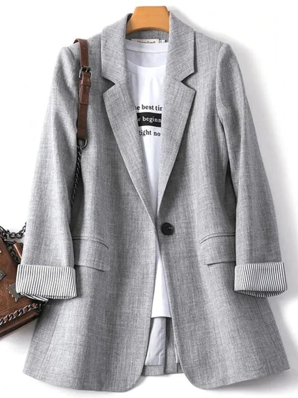 Fashion Business Plaid Suits Ladies Work Office Blazer
