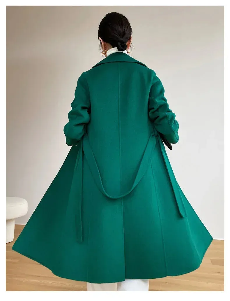 Fashion Double-sided Woolen Coat For Women Slim Fit Mid-length New Autumn Winter Collection Stylish