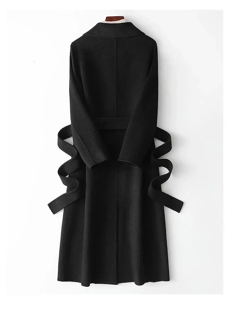 Fashion Double-sided Woolen Coat For Women Slim Fit Mid-length New Autumn Winter Collection Stylish