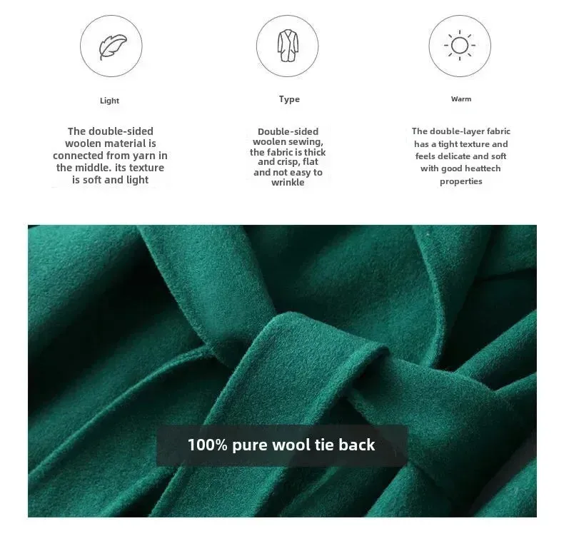 Fashion Double-sided Woolen Coat For Women Slim Fit Mid-length New Autumn Winter Collection Stylish