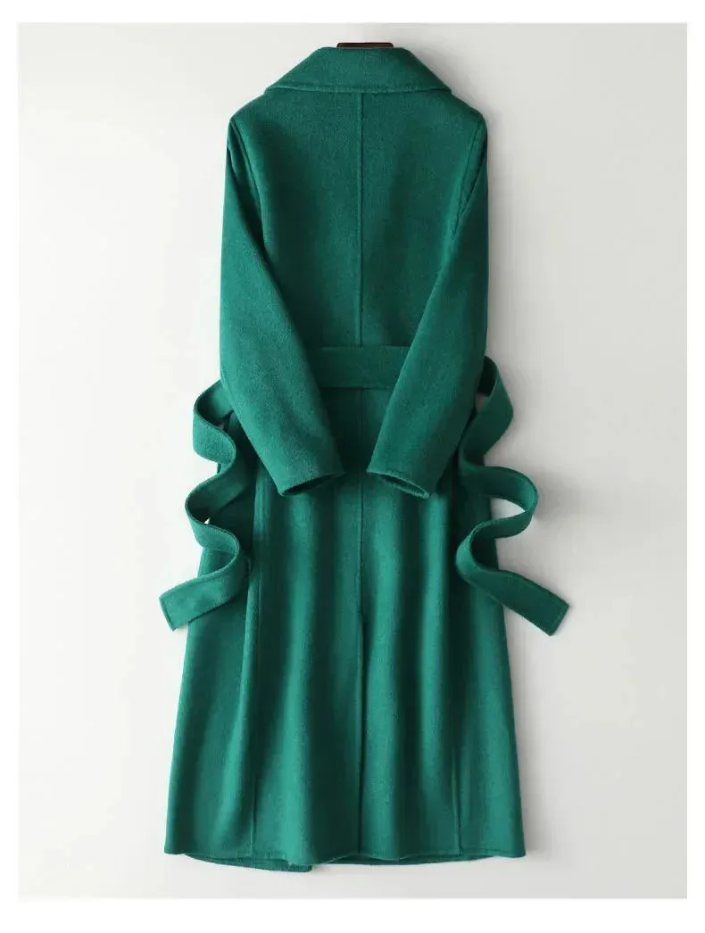 Fashion Double-sided Woolen Coat For Women Slim Fit Mid-length New Autumn Winter Collection Stylish
