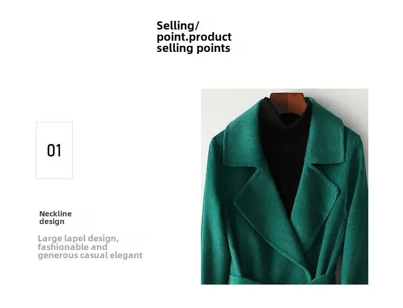 Fashion Double-sided Woolen Coat For Women Slim Fit Mid-length New Autumn Winter Collection Stylish