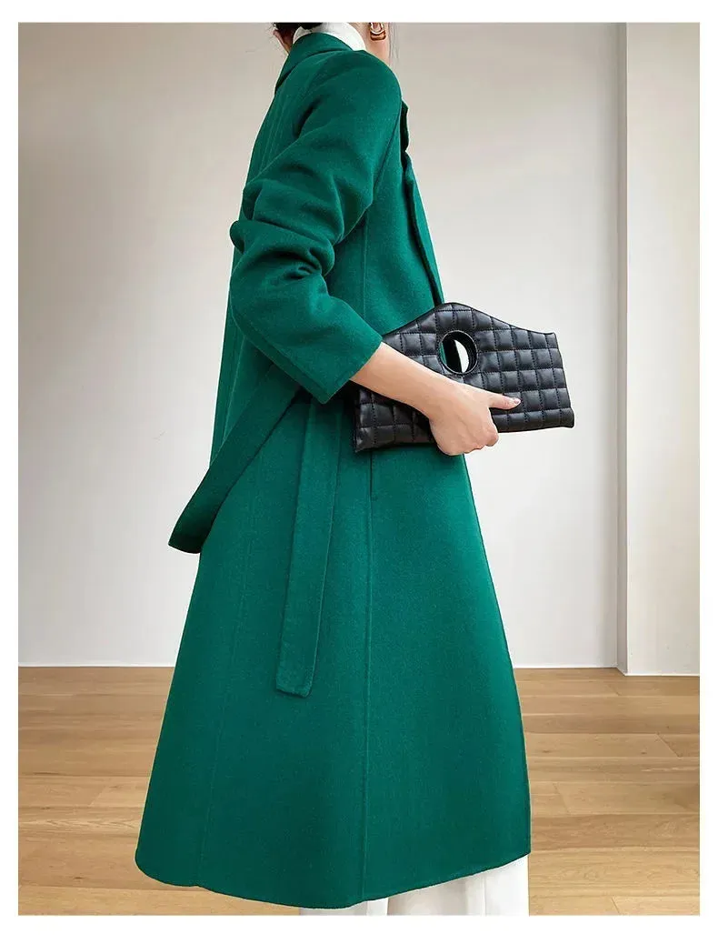 Fashion Double-sided Woolen Coat For Women Slim Fit Mid-length New Autumn Winter Collection Stylish